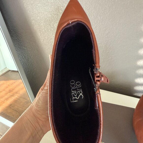 Franco Sarto Womens Brown Leather Booties - Picture 11 of 12